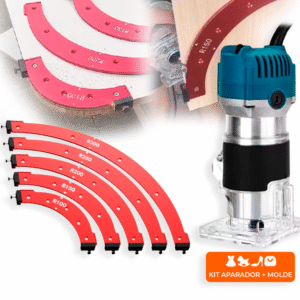 PROMOÇÃO LIMITADA ! | Kit Aparador de Madeira Elétrico 800w Corte e Entalho com Moldura Gabarito para Posicionamento de Canto Marcenaria Completa